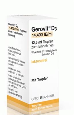 Gerovit ® D3 14.400 IE/ml 12.5ml
12.5میلی لیتر
Mit Tropfer