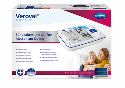دستگاه اندازه گیری فشارخون بازو ورووال
(Oberarm-Blutdruckmessgerät für exaktes und sanftes Messen/HARTMANN)