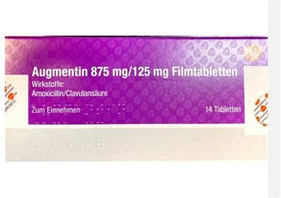 AUGMENTIN® FTBL  875/125MG
Wirkstoff: Amoxicillin/Clavulansaure
14عددی