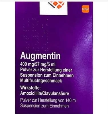 AUGMENTIN ®PLV 400MG/57MG/5ML
Wirkstoff: Amoxicillin/Clavulansaure