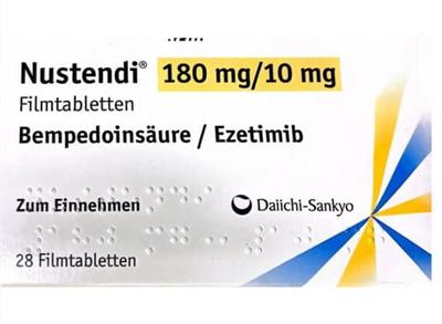 Nustendi ®180/mg/10mg FTBL
28عددی
ترکیب :ماده موثره(Bempedoin Acid+Ezetimib)
اسیدبمپدوین+ازتیمیب