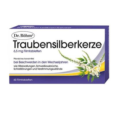 قرص کاهش گرگرفتگی دکتر بوهم
60 قرص
(Dr. Böhm® Traubensilberkerze 6,5 mg Filmtabletten)