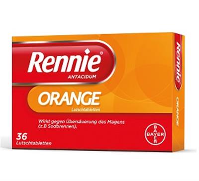 تسکین دهنده سوزش سر دل رنی Rennie
36 عدد قرص مکیدنی
(Rennie® Antacidum Orange/Bayer)