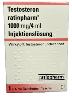 تستسترون 1000میلی گرم/4میلی
TESTOSTERON Ratiopharm ®1000mg/4ml
Wirkstoff: Testosteronundecanoat
1x4ml