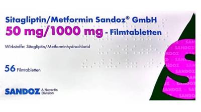 Sitagliptin/Metformin  FTBL SANDOZ®  50mg/1000mg 
56عددی