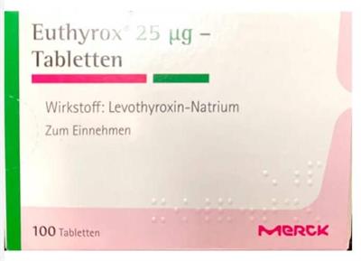 قرص تیروئید لوتروکسین (اوتیروکس) 25 میکرو گرمی مرک آلمان
100 قرص
(Euthyrox ®25 mcgr-100Tabletten)