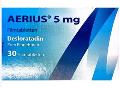 AERIUS ®  TBL 5MG 
30عددی
Desloratadiom
قرص آلرژی وحساسیت