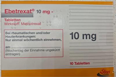 قرص ابترکسات 10 میلی گرم 
10 عدد قرص
(Ebetrexat ®10 mg)