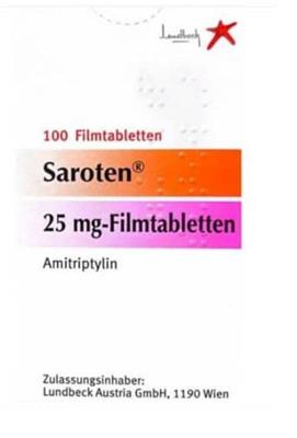 SAROTEN FTBL 25MG
100عددی
Wirkstoff: Amitriptilin=