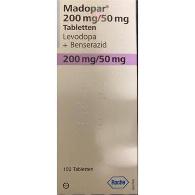 Madopar ®-200 mg/50 mg Tabletten
100عددی 
(Levodopa +Benserazid)
Roche brand