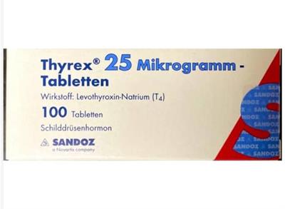 قرص تیروئید لوتروکسین(اوتیروکس) 25میکرو گرمی ساندوز آلمان
100 قرص
(Thyrex ®25 Mikrogramm-100Tabletten)