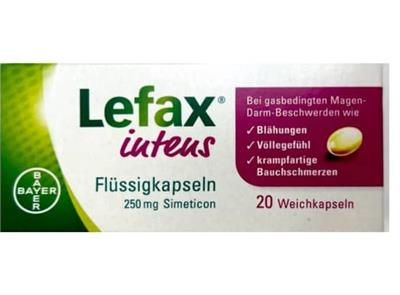 Lefax ® iuteus   KPSEL 250mg 
20کپسول
برای نفخ شکم برای بزرگسالان می باشد.