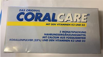 ®CORAL CARE
کلسیم دریایی باویتامین D3 ویتامین K2 
60عددی