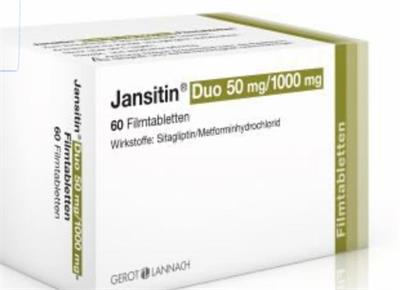 Jansitin ® Duo 50mg/1000mg
Sitagliptin 50mg/Metformin 1000mg
Wirkstoff : Sitagliptin/Metformin