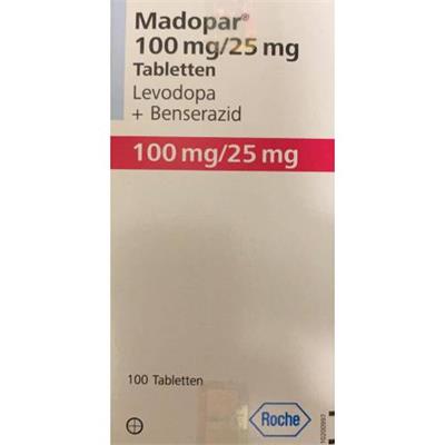 Madopar ®- 100mg/25mg Tabletten
100عددی
(Levodopa +Benserazid)
Roche brand