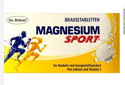 MAGNESIUM SPORT®150mg
40عددی
قرص جوشان مگنزیم باپتاسیم 250میلی وویتامین سی50میلی همراه است.
(Dr.Böhm-Magnesium Sport 150mg)