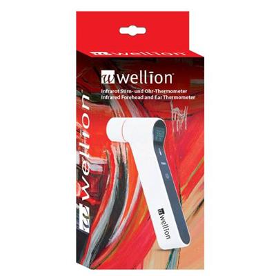 دماسنج بدون تماس ولیون برای گوش و پیشانی
(Wellion Infrared Forehead and Ear Thermometer)
