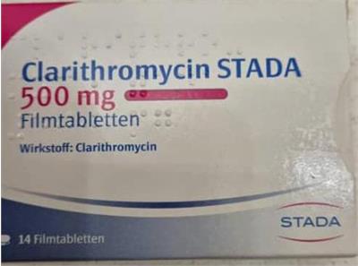 CLARITHROMYCIN ®STA 500MG
Wirkstoff : Clarithromycin
14عددی