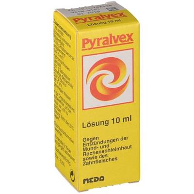 دهانشویه پیرالوکس برای درمان آفت دهان
10 میلی لیتر
(Pyralvex®-Lösung)