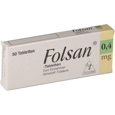 قرص فولسان 0.4 میلی گرم
50 قرص
(Folsan® 0,4 mg)