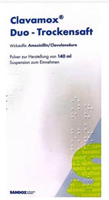 ClAVAMOX ® SAN Duo- Trockensaft
Wirkstoff: Amoxicillin/Clavulansäure