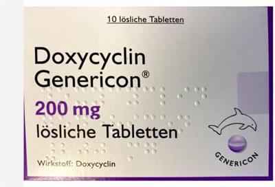 DOXYCYCLIN GEN TBL LSL 200MG
10عددی
Wirkstoff: Doxycyclin