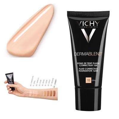 کرم اصلاح کننده صورت با پوشش مخملی رنگی درما بلند
30 میلی لیتر
(Vichy Dermablend ™ Make-up 15 Opal)