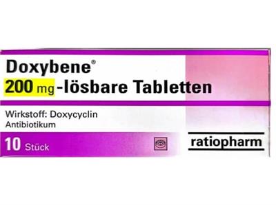 Doxybene ®TBLT 200mg
10عددی
Wirkstoff: Doxycyclin