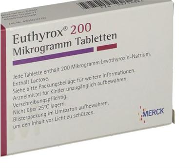 قرص تیروئید لوتروکسین (اوتیروکس) 200میکرو گرم مرک آلمان
100قرص
( Euthyrox ®200 mcgr_100  Tabletten)