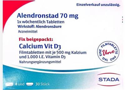 Alendronstad 70mg
4عددی
Calcium Vit D3
30عددی
