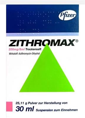 ZITHROMAX®  200mg/5ml
Wirkstoff: Azithromycin-Dihydrat