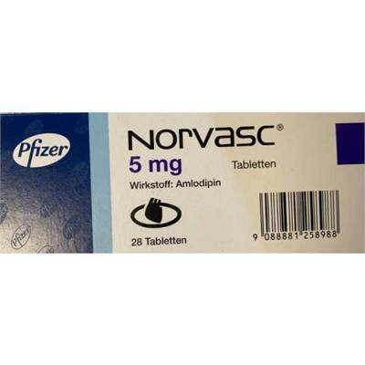 نورواسک (آملوپیدین) 5 میلی گرم شرکت فایزر
28 قرص
(Norvasc ®5mg-28 tab- Pfizer)