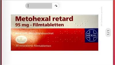 متوهگزال 95میلی گرم
Wirkstoff : Metoprololsuccinat
30 عدد قرص روکشدار
(Metohexal ®-95 mg)